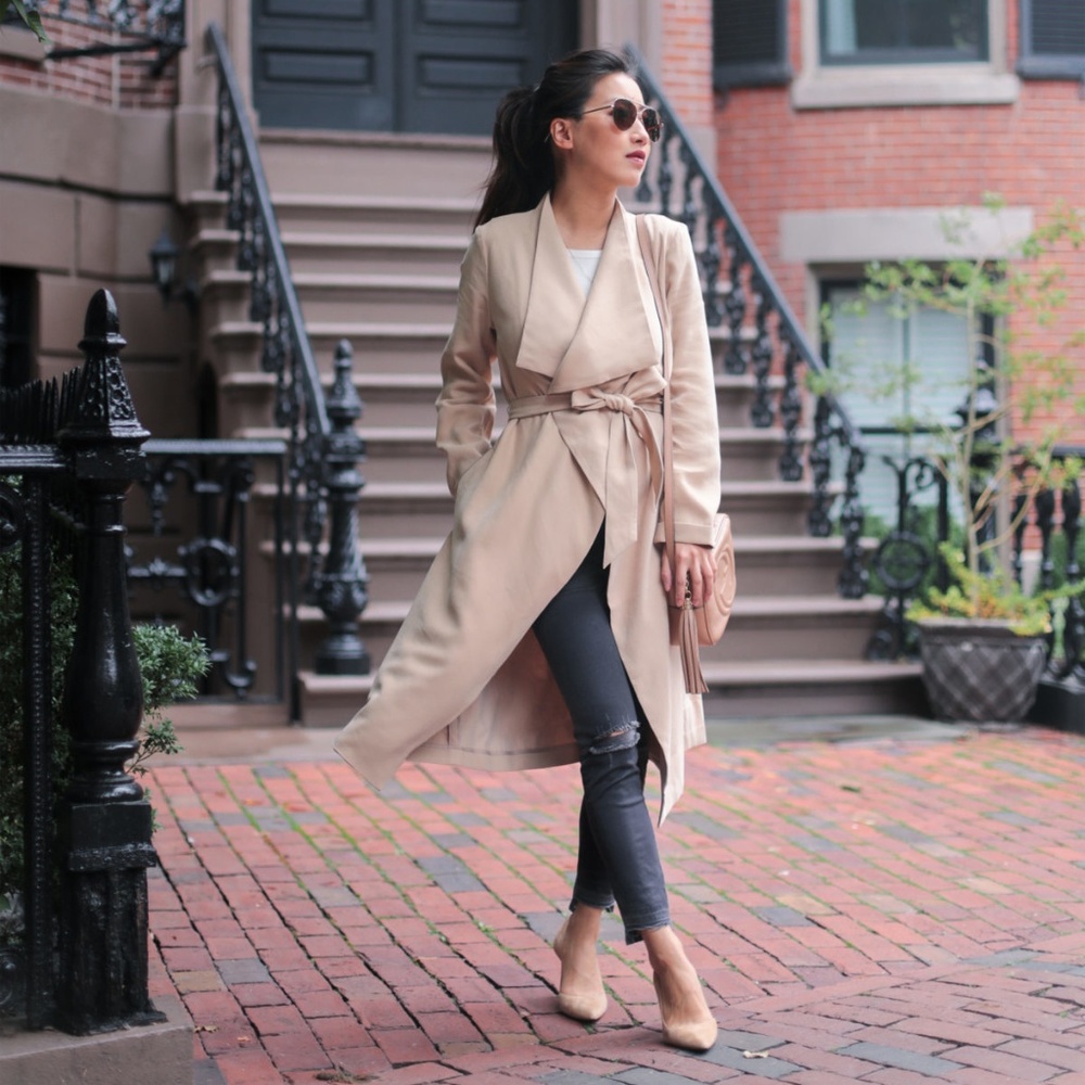 Express Soft Drape Trench Coat SZ XS